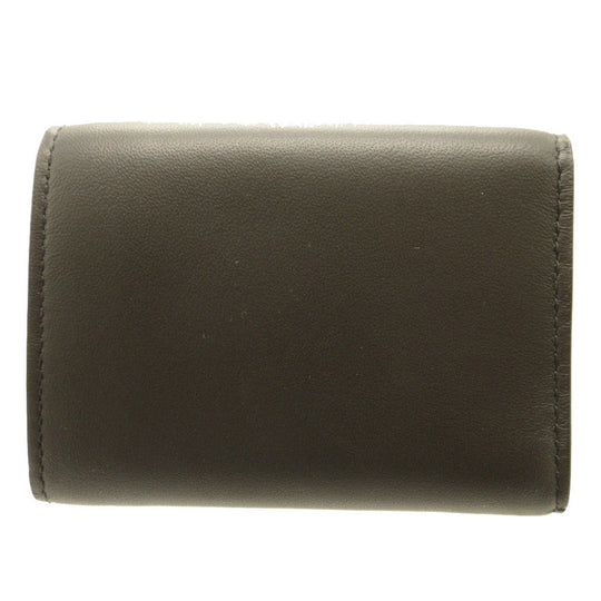 BOTTEGAVENETA Tri-fold wallet leather black Compact wallet INTRECCIATO mens(Unisex) Used Authentic