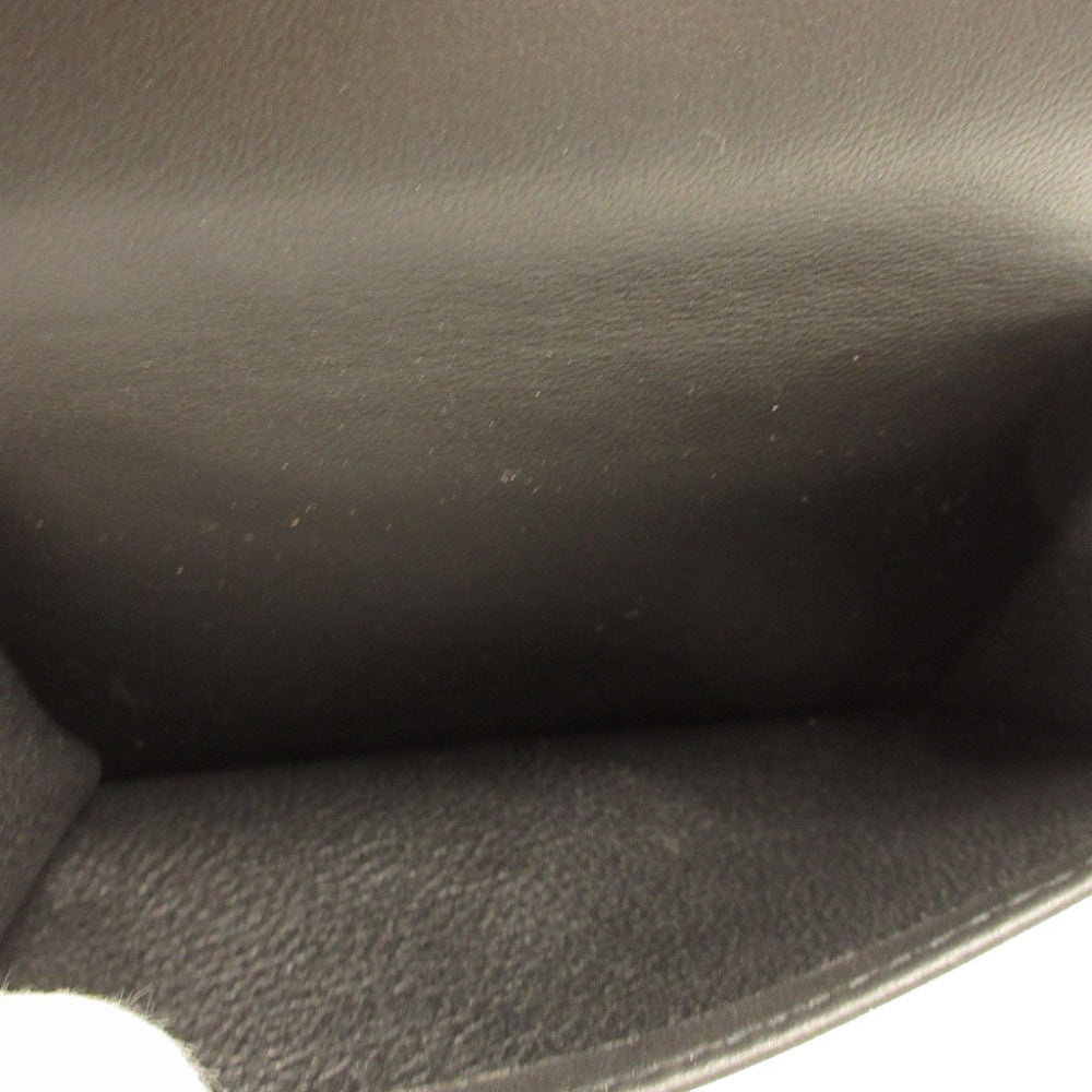 BOTTEGAVENETA Tri-fold wallet leather black Compact wallet INTRECCIATO mens(Unisex) Used Authentic
