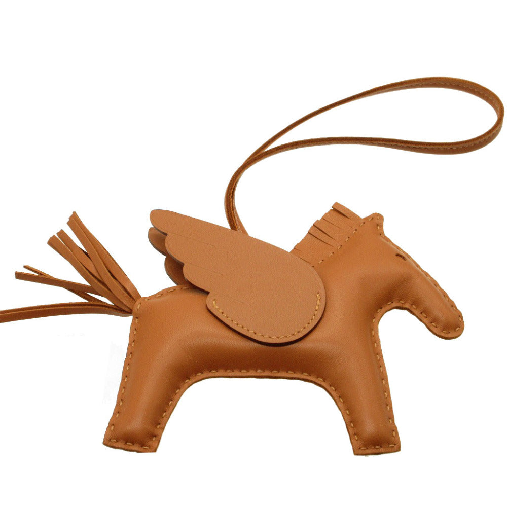 HERMES key ring leather so gold Bag charm rodeo pegasus charm MM Women Used Authentic