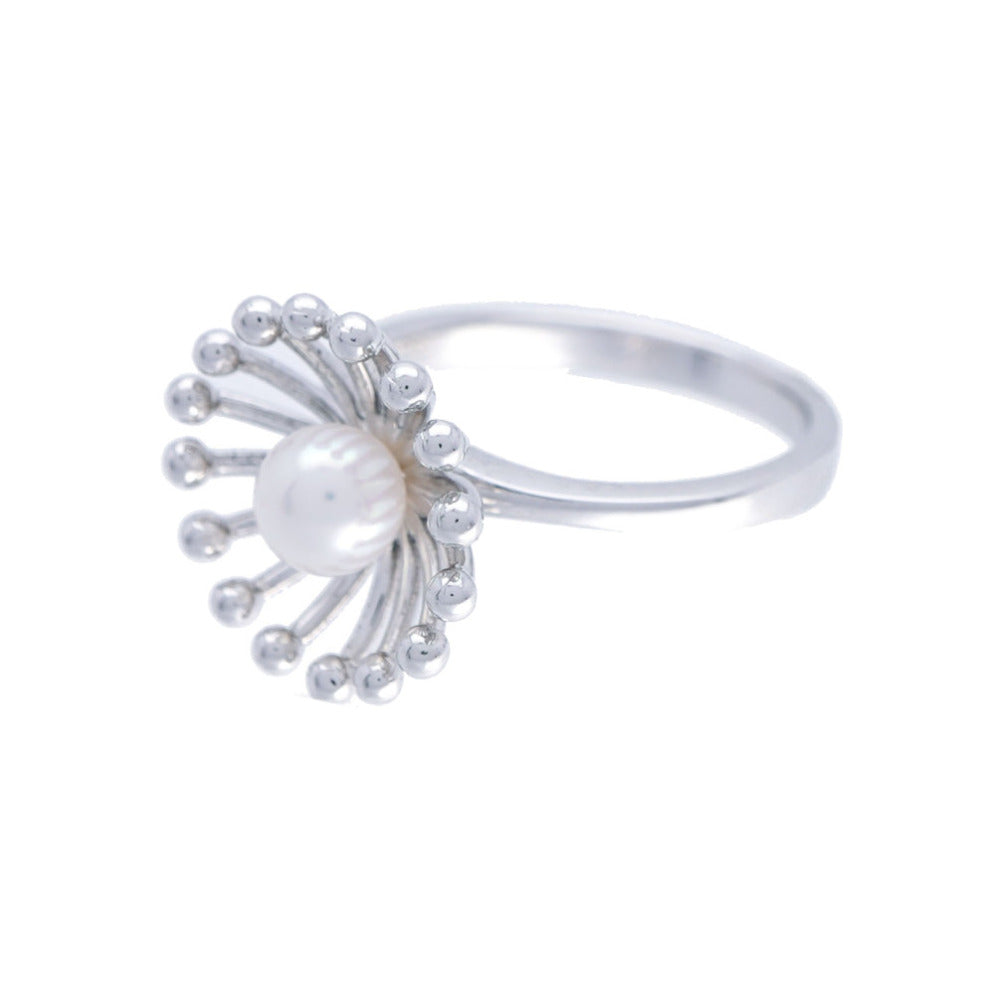 MIKIMOTO Ring Pearl, Silver925 Silver Perlita Pearl 0.2" Women M Used Authentic