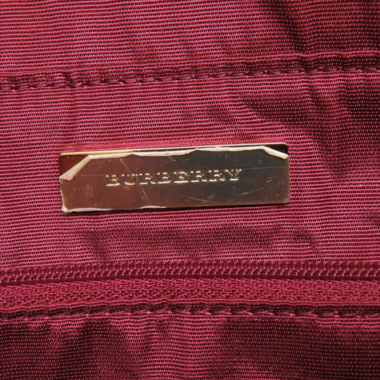 BURBERRY Handbag canvas beige check Women Used Authentic
