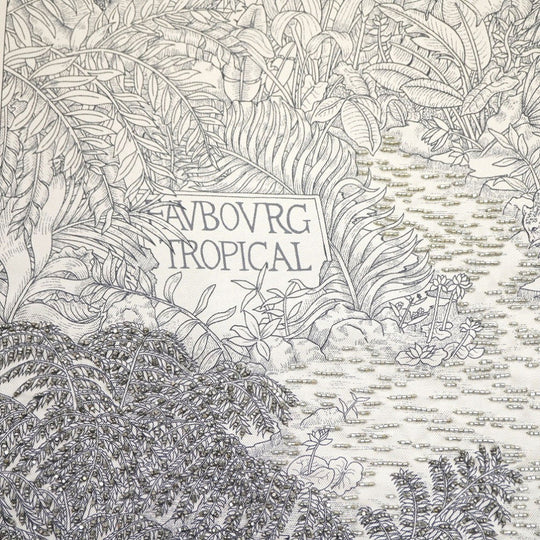 HERMES scarf silk gray Faubourg Tropical Faubourg Tropical Carre90 Women Used Authentic