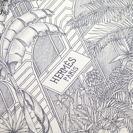 HERMES scarf silk gray Faubourg Tropical Faubourg Tropical Carre90 Women Used Authentic