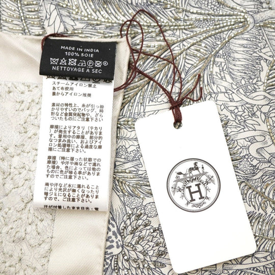 HERMES scarf silk gray Faubourg Tropical Faubourg Tropical Carre90 Women Used Authentic