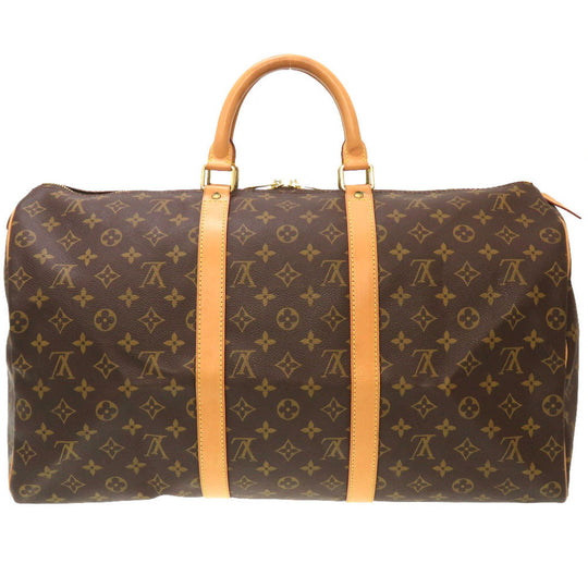 LOUIS VUITTON Boston Duffel bag M41426 Monogram canvas Brown Monogram Keepall 50 mens Used Authentic
