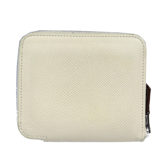 HERMES Coin case Epsom off white Azap compact silk in Women Used Authentic