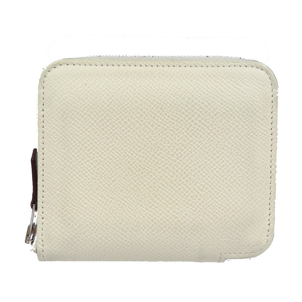 HERMES Coin case Epsom off white Azap compact silk in Women Used Authentic