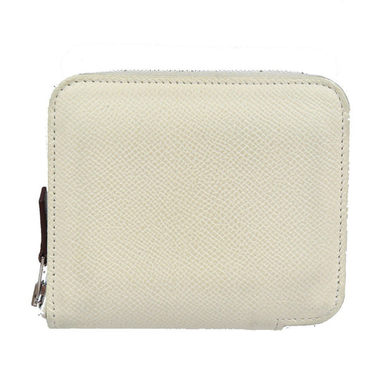 HERMES Coin case Epsom off white Azap compact silk in Women Used Authentic
