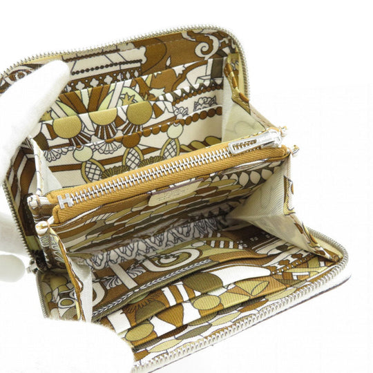 HERMES Coin case Epsom off white Azap compact silk in Women Used Authentic