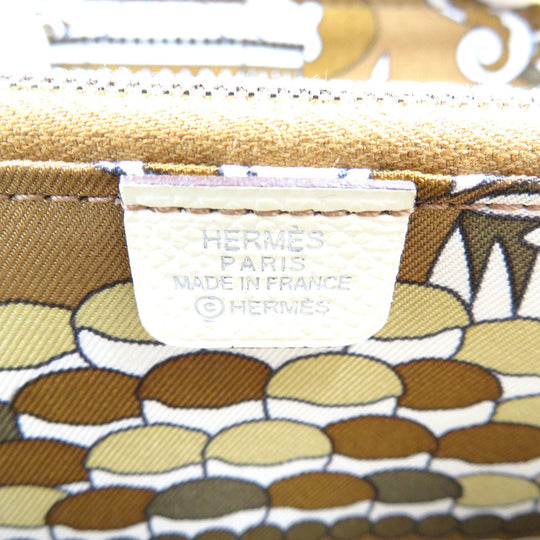 HERMES Coin case Epsom off white Azap compact silk in Women Used Authentic