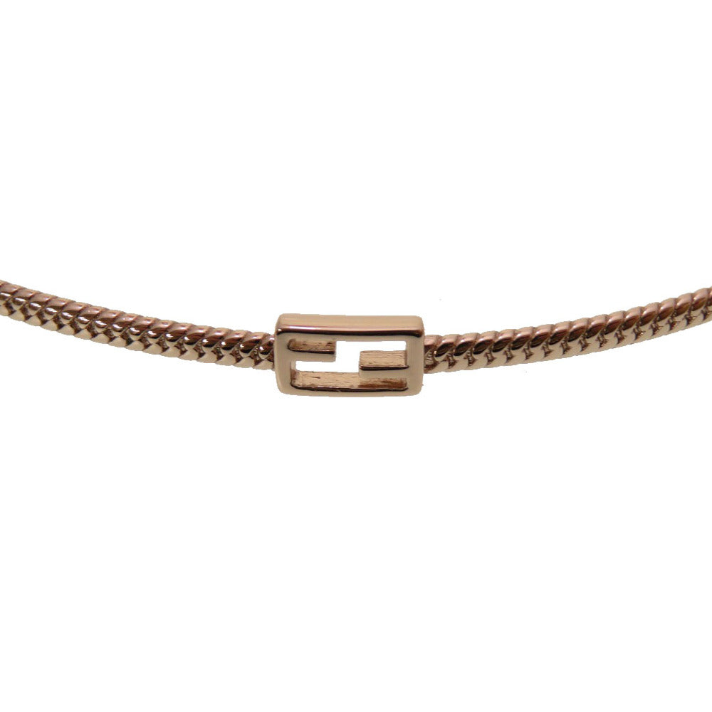 FENDI choker 8AG994 metal Pink gold FF Baguette Women Used Authentic