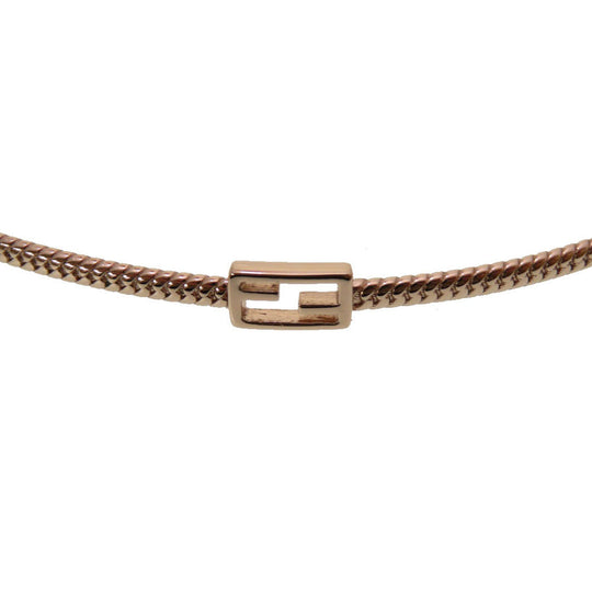 FENDI choker 8AG994 metal Pink gold FF Baguette Women Used Authentic