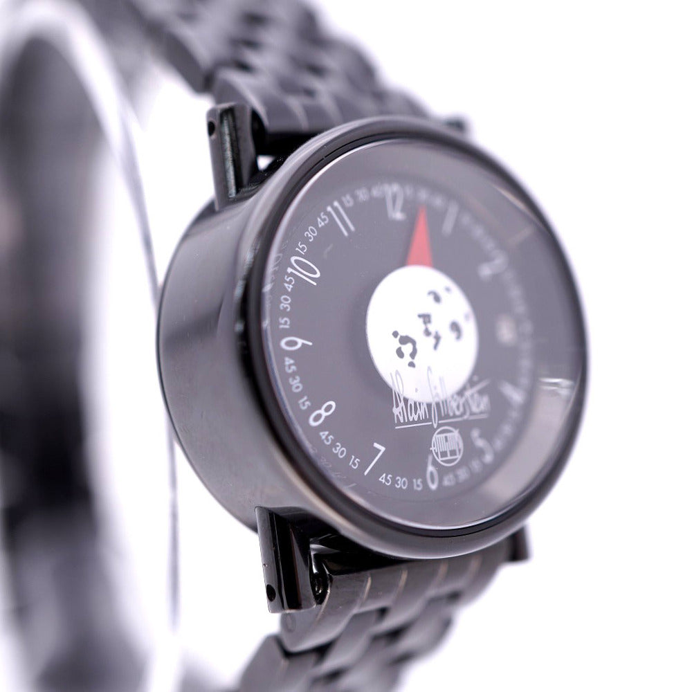 Alain Silberstein Watches M024 Stainless Steel ,Leather black Limited to 99 pieces micro moon Women Used Authentic