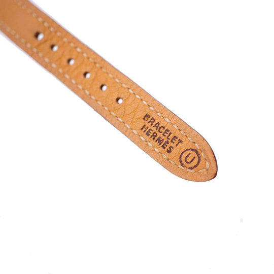 HERMES Watches Quartz Stainless Steel, Gold Plated, Leather Ivory Quartz Meteor Ivory dial Women Used Authentic