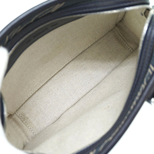 Berluti Handbag Canvas, Leather Navy Scritto Arabesque Canvas Anjoul Gulliver mens Used Authentic