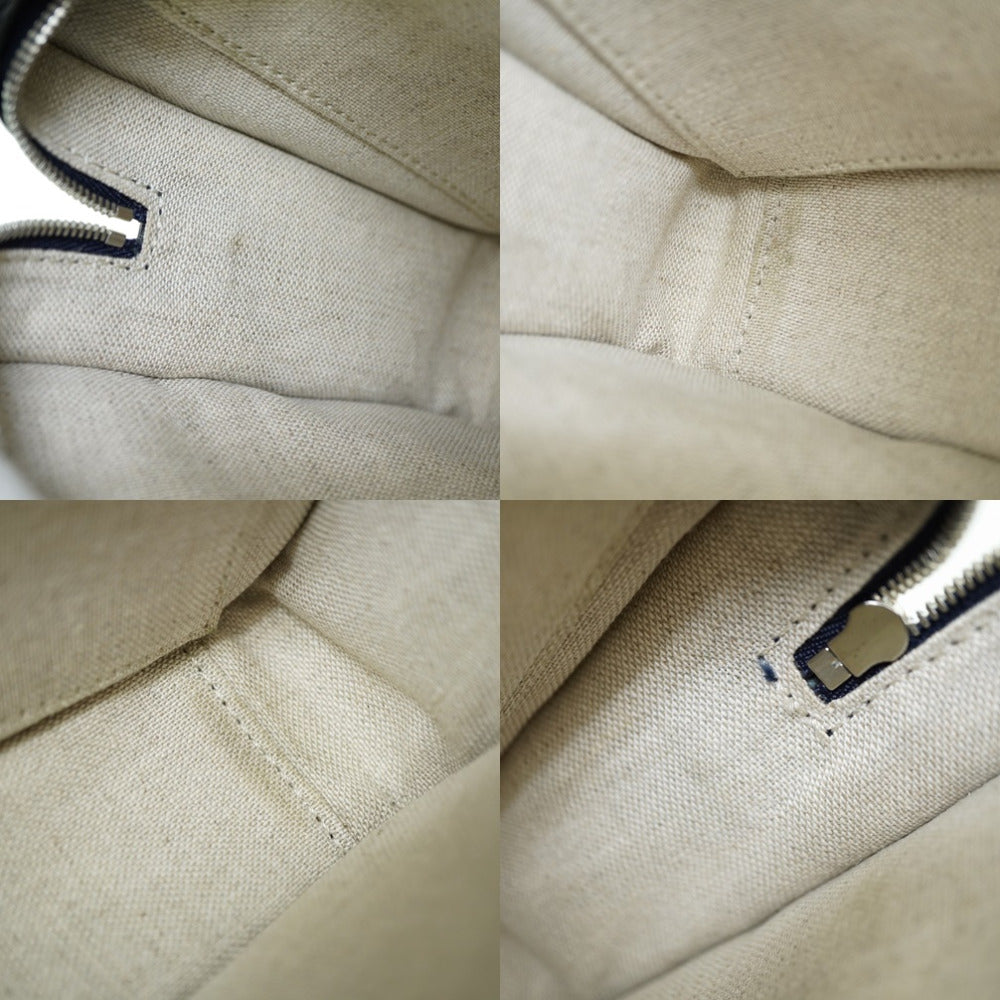 Berluti Handbag Canvas, Leather Navy Scritto Arabesque Canvas Anjoul Gulliver mens Used Authentic