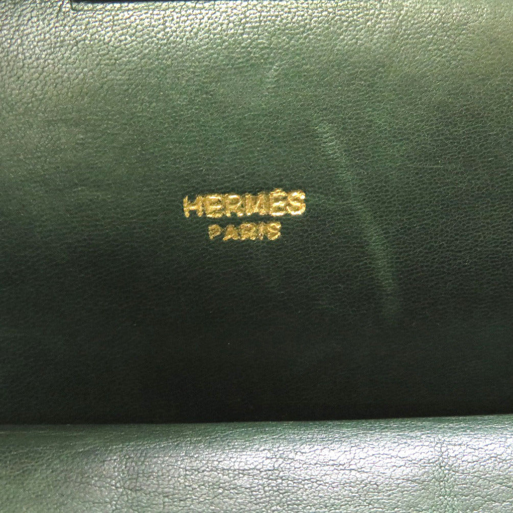 HERMES Handbag Box scarf Vert Doctor's bag mens Used Authentic
