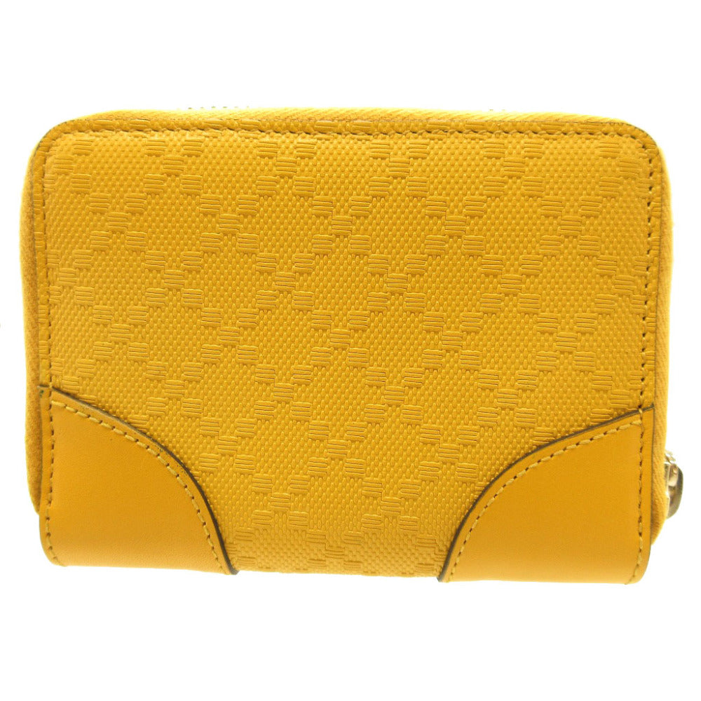 GUCCI Card Case 354495 leather yellow Coin case Tiamante Women Used Authentic