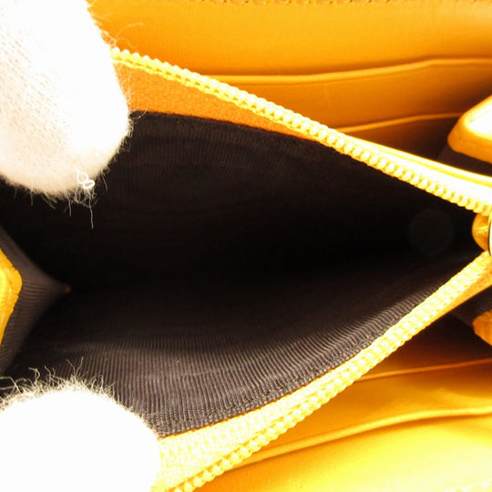 GUCCI Card Case 354495 leather yellow Coin case Tiamante Women Used Authentic