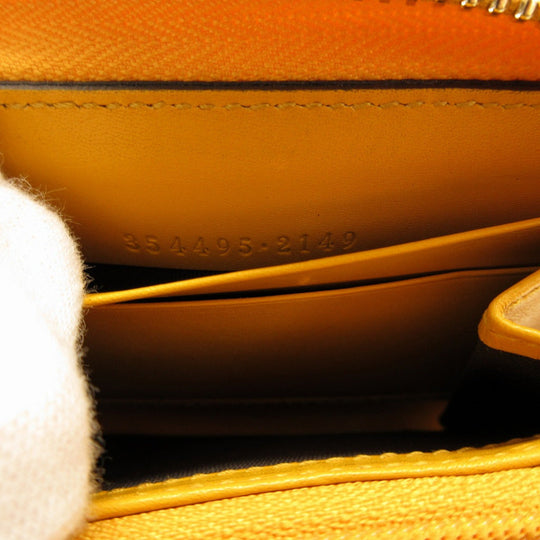 GUCCI Card Case 354495 leather yellow Coin case Tiamante Women Used Authentic