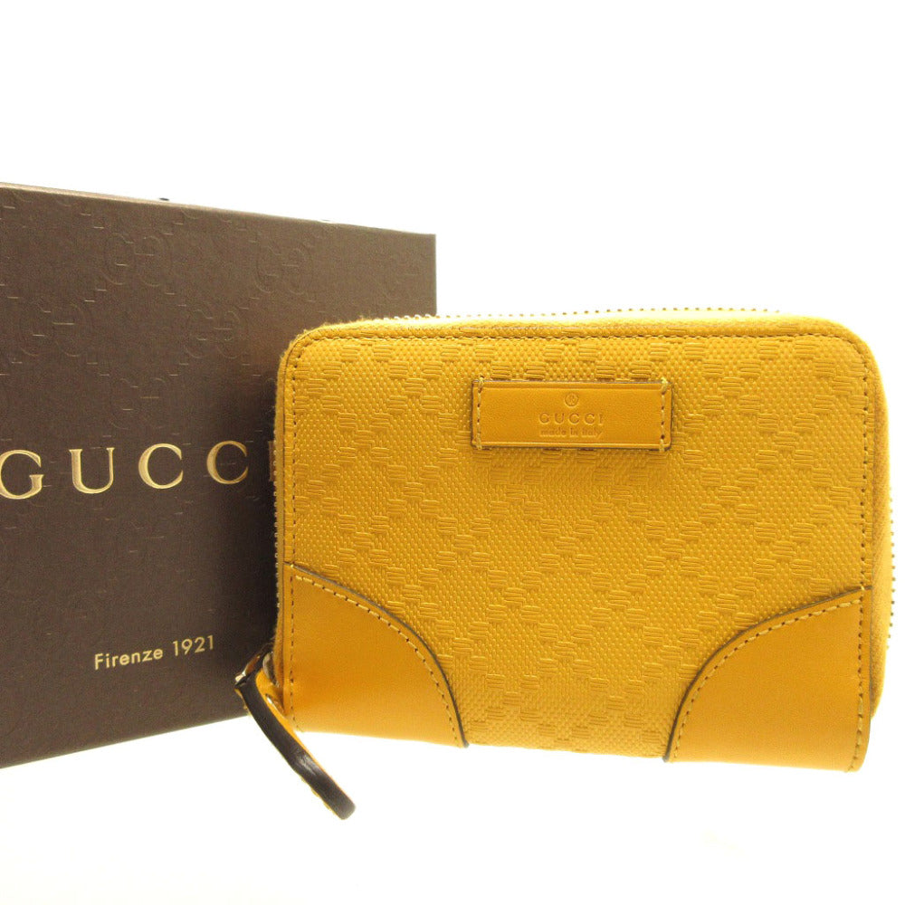GUCCI Card Case 354495 leather yellow Coin case Tiamante Women Used Authentic