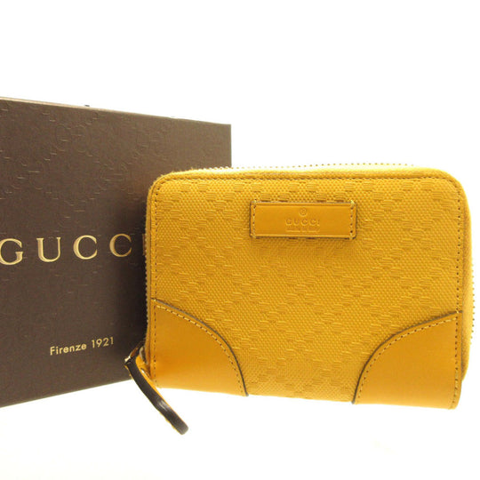 GUCCI Card Case 354495 leather yellow Coin case Tiamante Women Used Authentic