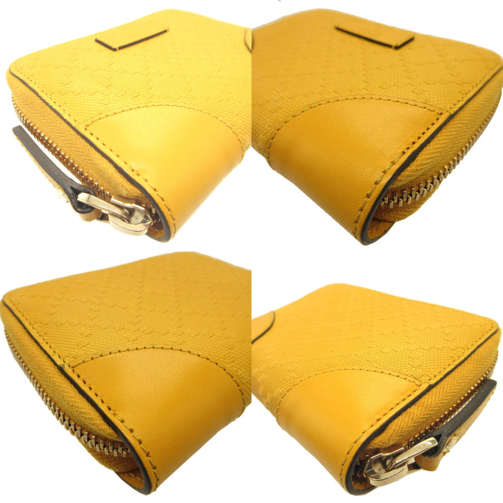 GUCCI Card Case 354495 leather yellow Coin case Tiamante Women Used Authentic