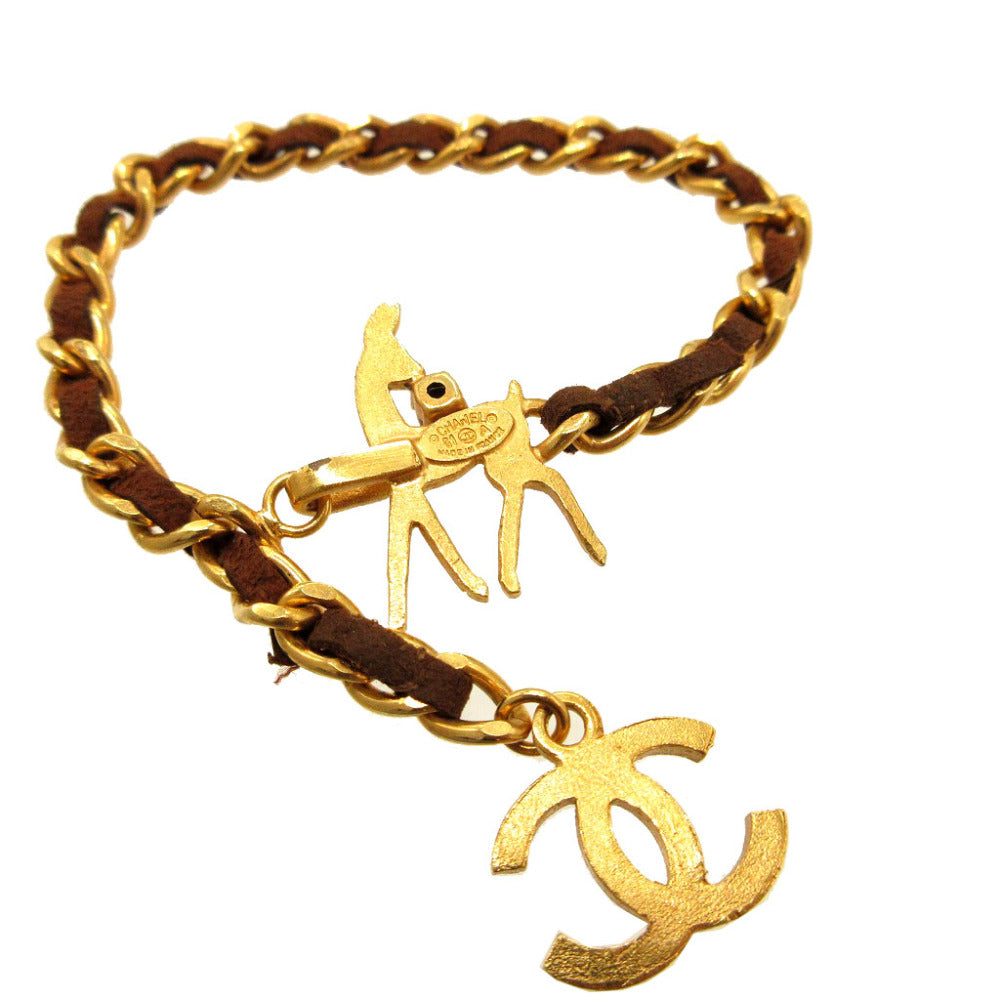 CHANEL bracelet metal gold COCO Mark Bambi Women Used Authentic