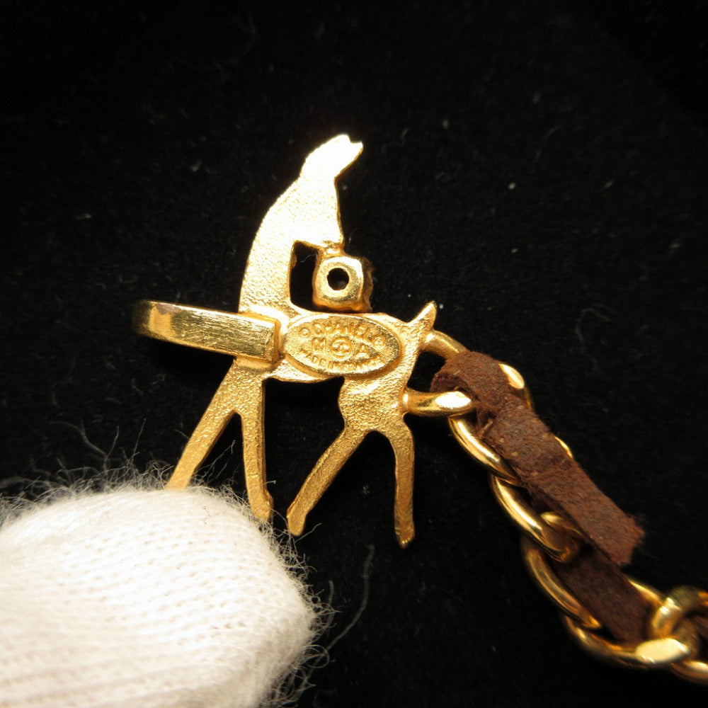 CHANEL bracelet metal gold COCO Mark Bambi Women Used Authentic