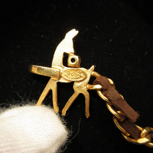 CHANEL bracelet metal gold COCO Mark Bambi Women Used Authentic