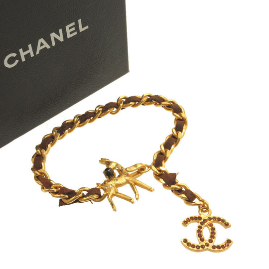 CHANEL bracelet metal gold COCO Mark Bambi Women Used Authentic