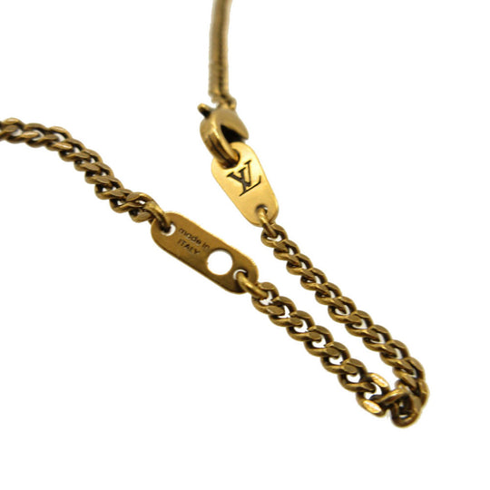 LOUIS VUITTON Necklace MP2928 Metal, Enamel gold Pendant LV Animals mens(Unisex) Used Authentic
