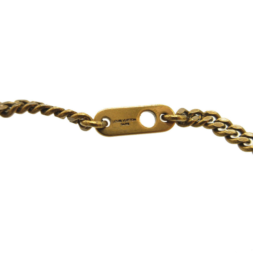 LOUIS VUITTON Necklace MP2928 Metal, Enamel gold Pendant LV Animals mens(Unisex) Used Authentic