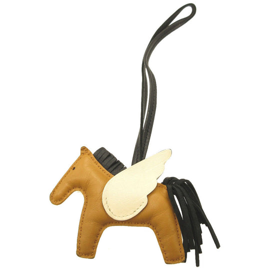 HERMES key ring leather Chai Bag charm Rodeo Pegasus PM Women Used Authentic