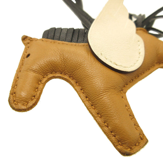 HERMES key ring leather Chai Bag charm Rodeo Pegasus PM Women Used Authentic
