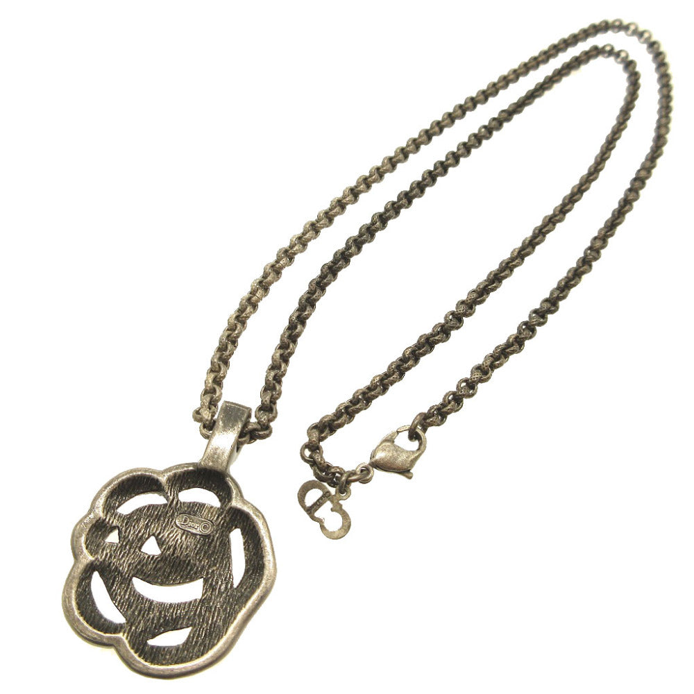 Christian Dior Necklace metal Cancer metallic Rhinestone Women Used Authentic