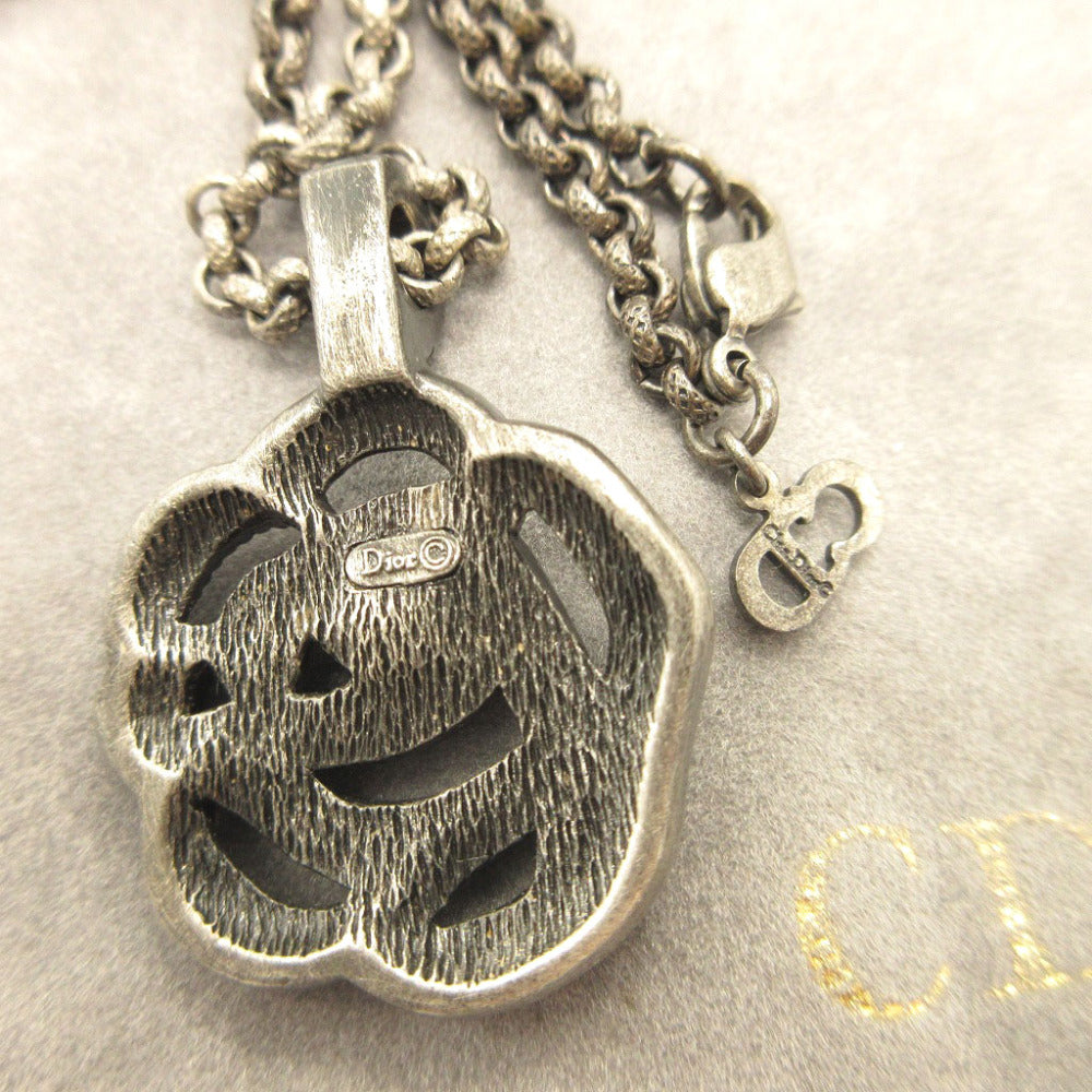 Christian Dior Necklace metal Cancer metallic Rhinestone Women Used Authentic