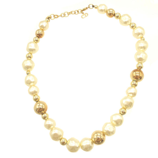 Christian Dior Necklace metal gold choker Women Used Authentic