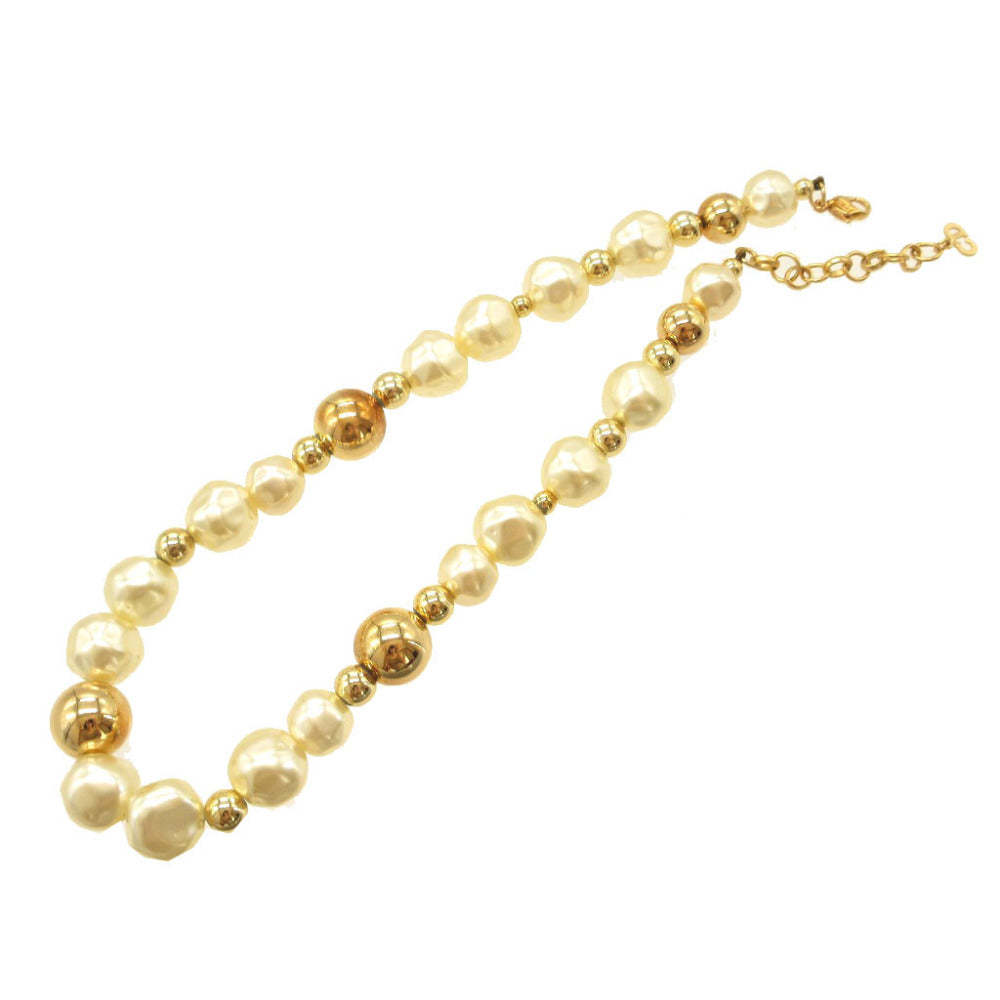 Christian Dior Necklace metal gold choker Women Used Authentic