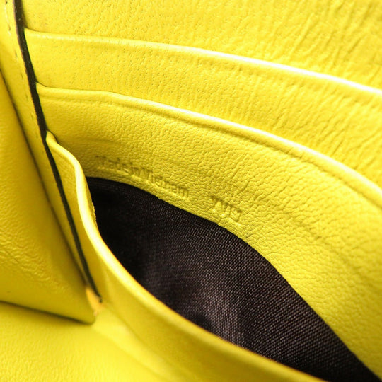 MULBERRY Coin case Embossed leather yellow Women Used Authentic