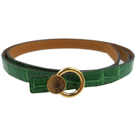 HERMES belt Polosus green Serie Women Used Authentic