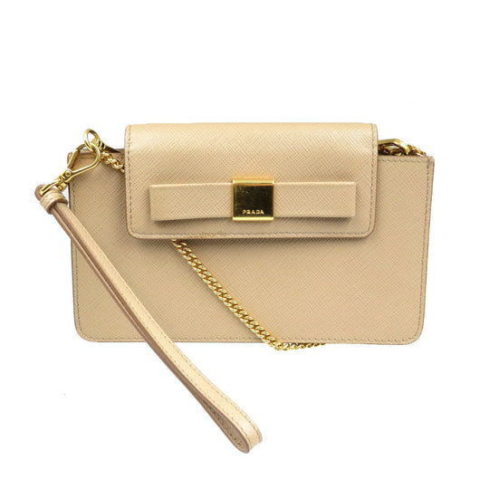 PRADA Mobile phones and smartphone accessories 1ZH034 leather beige Women Used Authentic