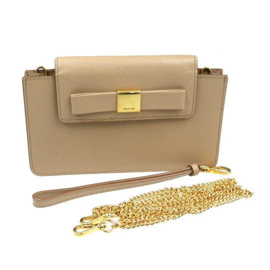 PRADA Mobile phones and smartphone accessories 1ZH034 leather beige Women Used Authentic