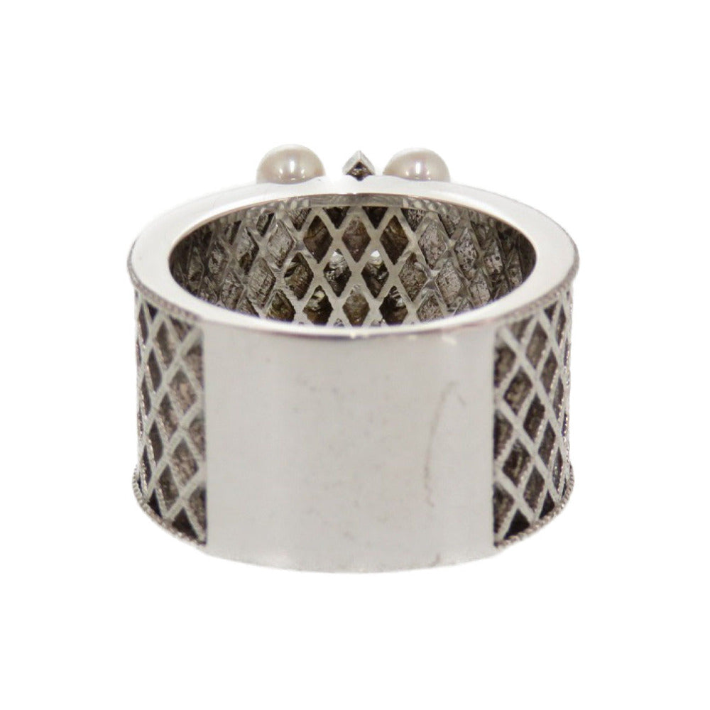 MIKIMOTO Ring Silver925, pearl Silver crystal Women Used Authentic