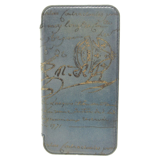 Berluti iPhone case leather blue Notebook type iPhone cover Smartphone case Calligraphy mens(Unisex) Used Authentic