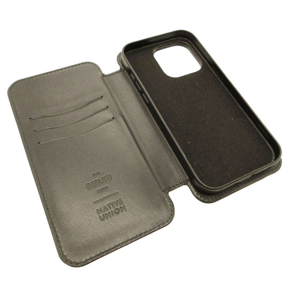 Berluti iPhone case leather blue Notebook type iPhone cover Smartphone case Calligraphy mens(Unisex) Used Authentic