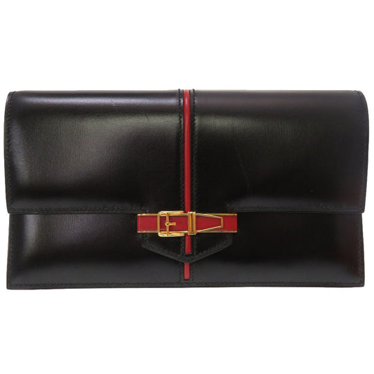 HERMES Clutch bag Box scarf black Etribert Women Used Authentic