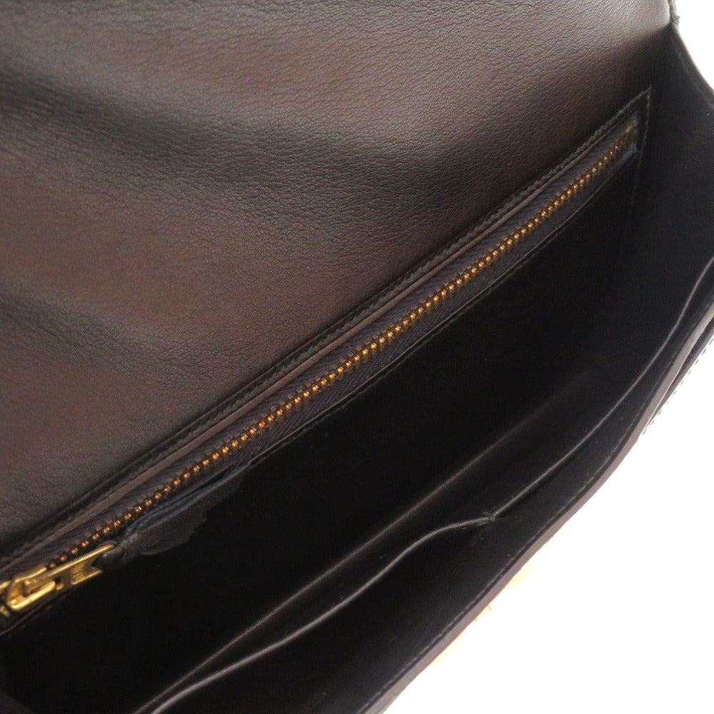 HERMES Clutch bag Box scarf black Etribert Women Used Authentic