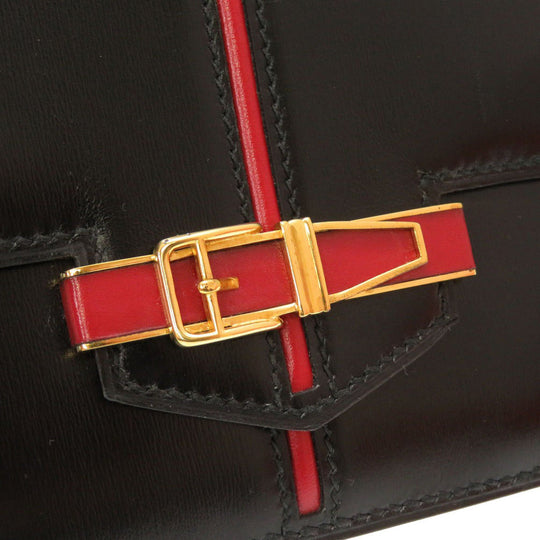 HERMES Clutch bag Box scarf black Etribert Women Used Authentic