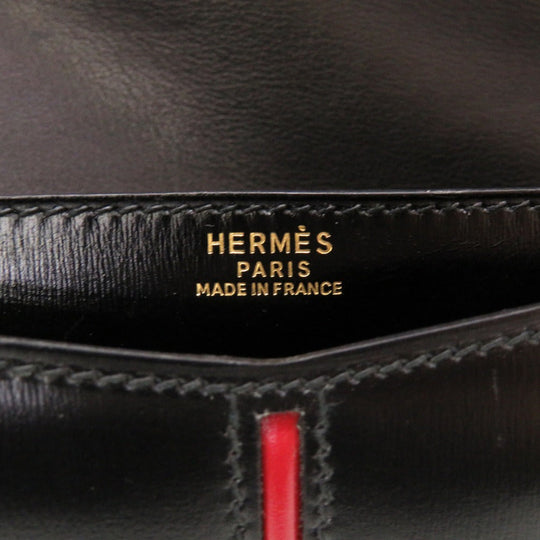 HERMES Clutch bag Box scarf black Etribert Women Used Authentic